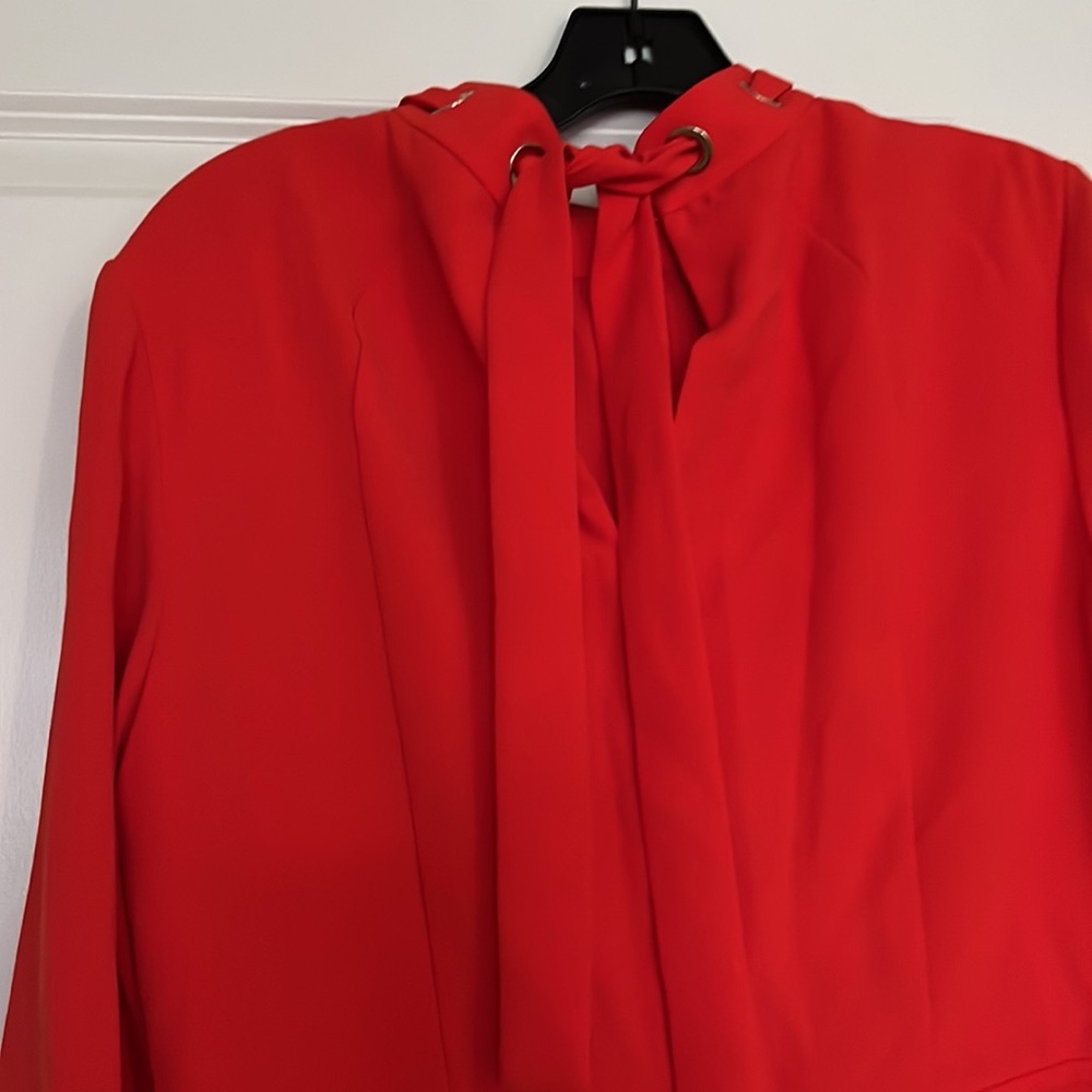 Karen Millen Red Dress With Grommets. Size 10 Gem